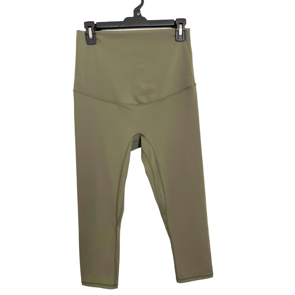 Maternity Cropped Leggings Olive Green Size M